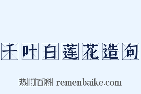 千叶白莲花造句是什么意思的图片